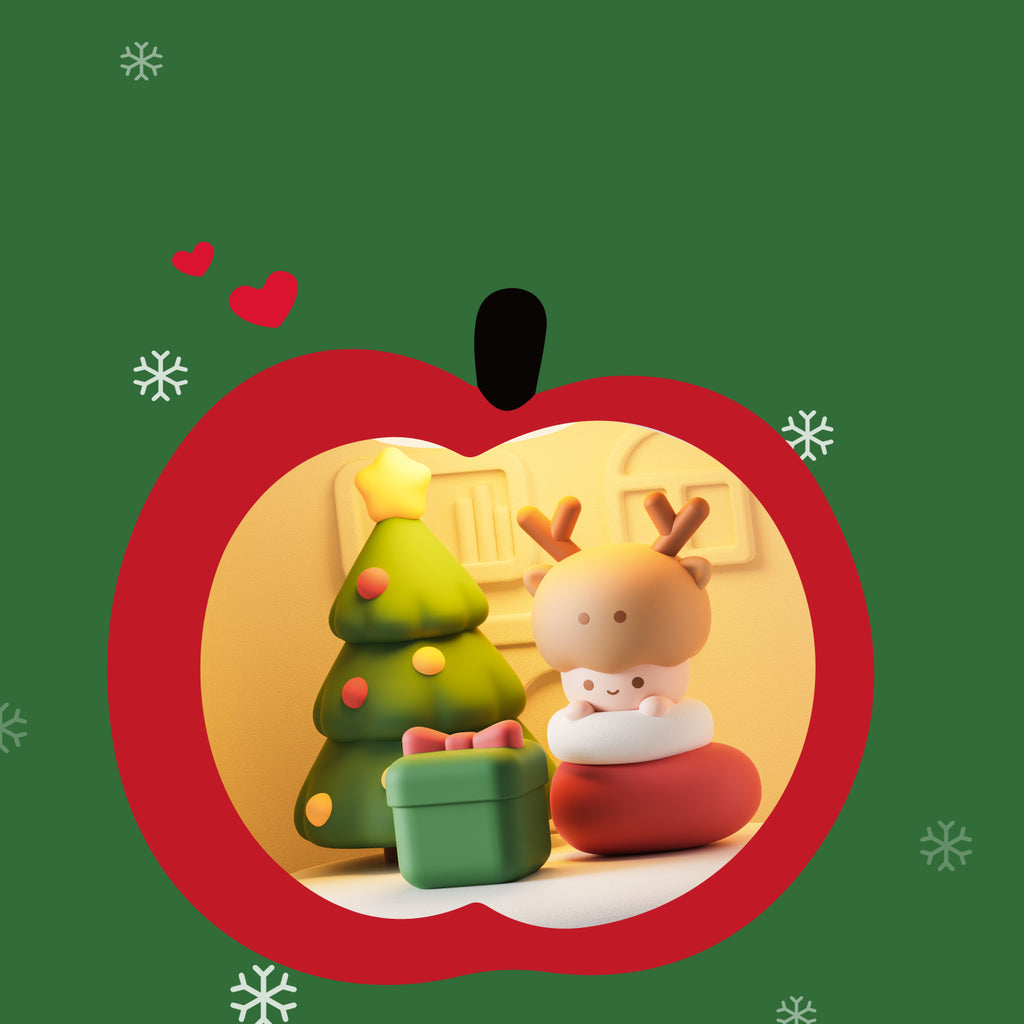 Hot Sale Apple House Christmas Atmosphere Light – 3 Light Modes, Tap-to-Glow Decorative Night Light
