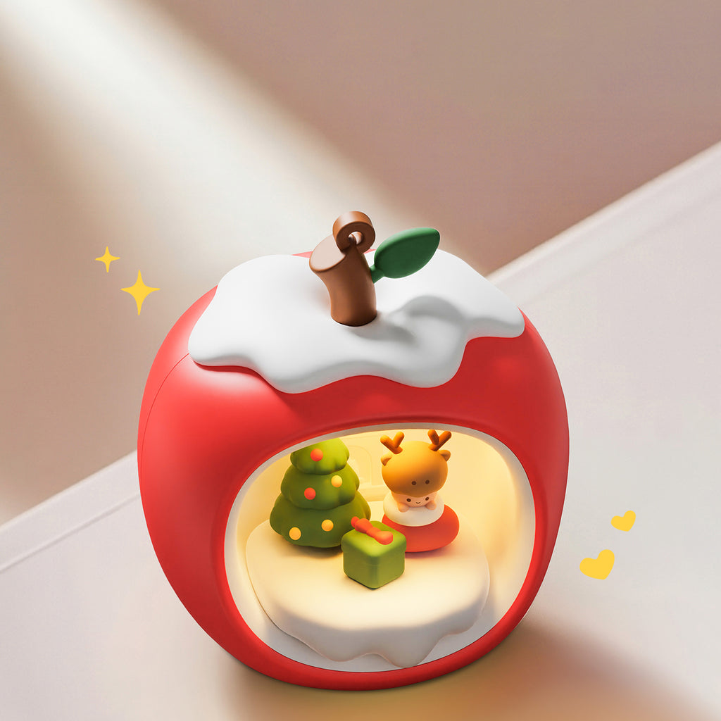 Hot Sale Apple House Christmas Atmosphere Light – 3 Light Modes, Tap-to-Glow Decorative Night Light