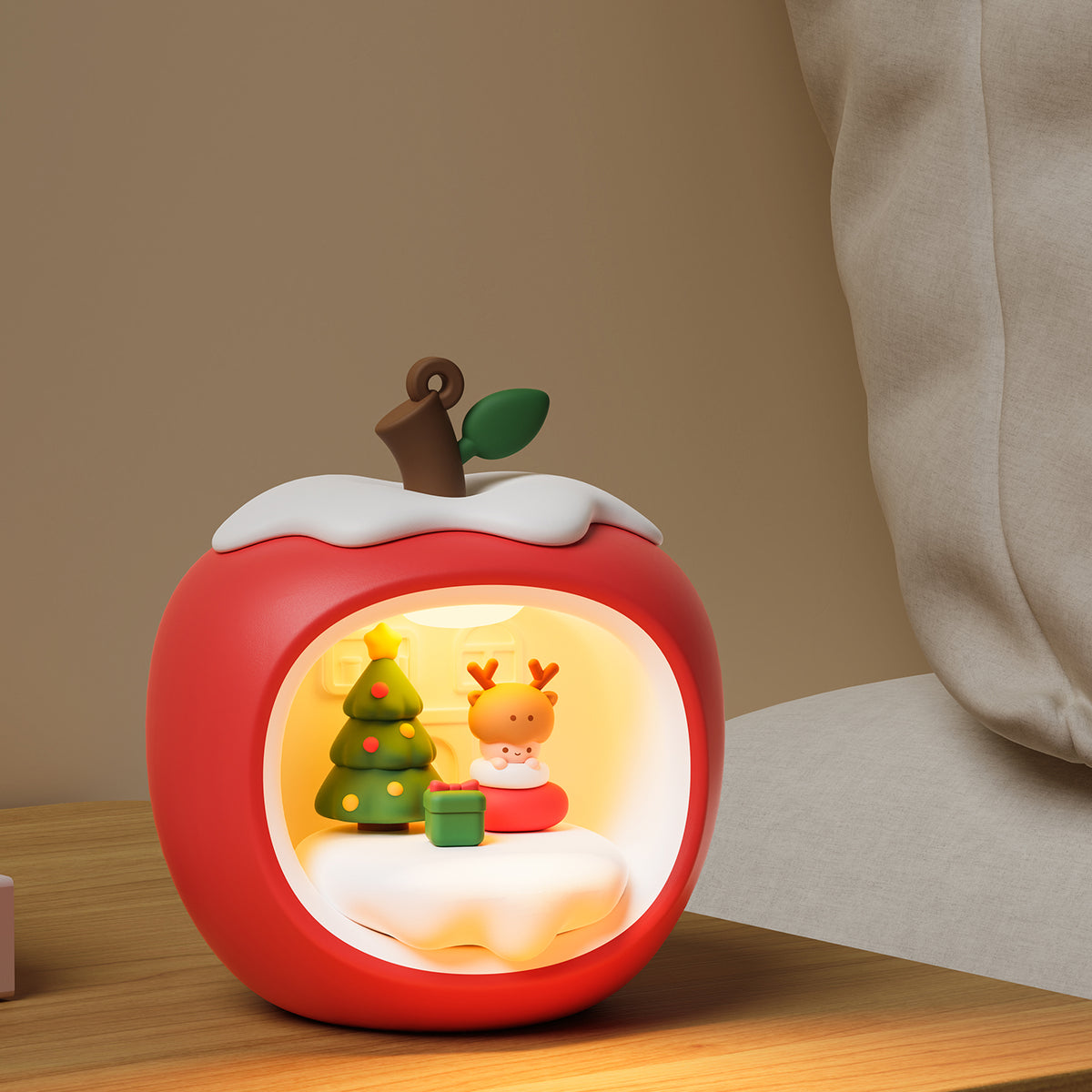 Hot Sale Apple House Christmas Atmosphere Light – 3 Light Modes, Tap-to-Glow Decorative Night Light